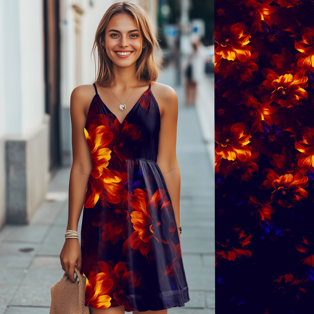 Bio Viskosejersey mit Überbreite: Eigenproduktion Admist Flowers Bordüre von Graustufen-Stoffe